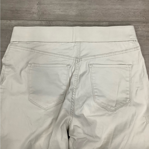 Women's Nine West 10 Medium Pull On Pants Khaki Ankle Stretch Elastic Waistband - Picture 5 of 9